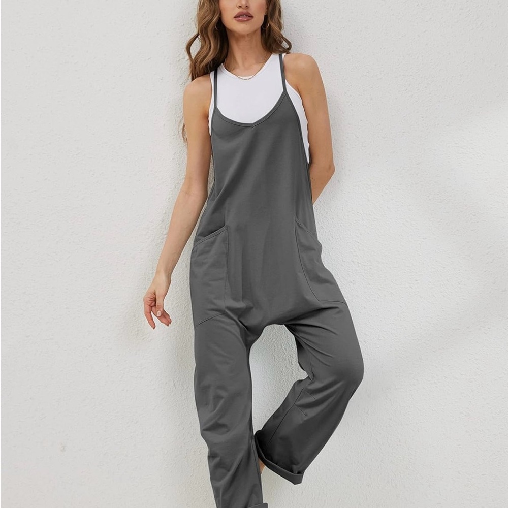 Gray Women's V-neck Romper